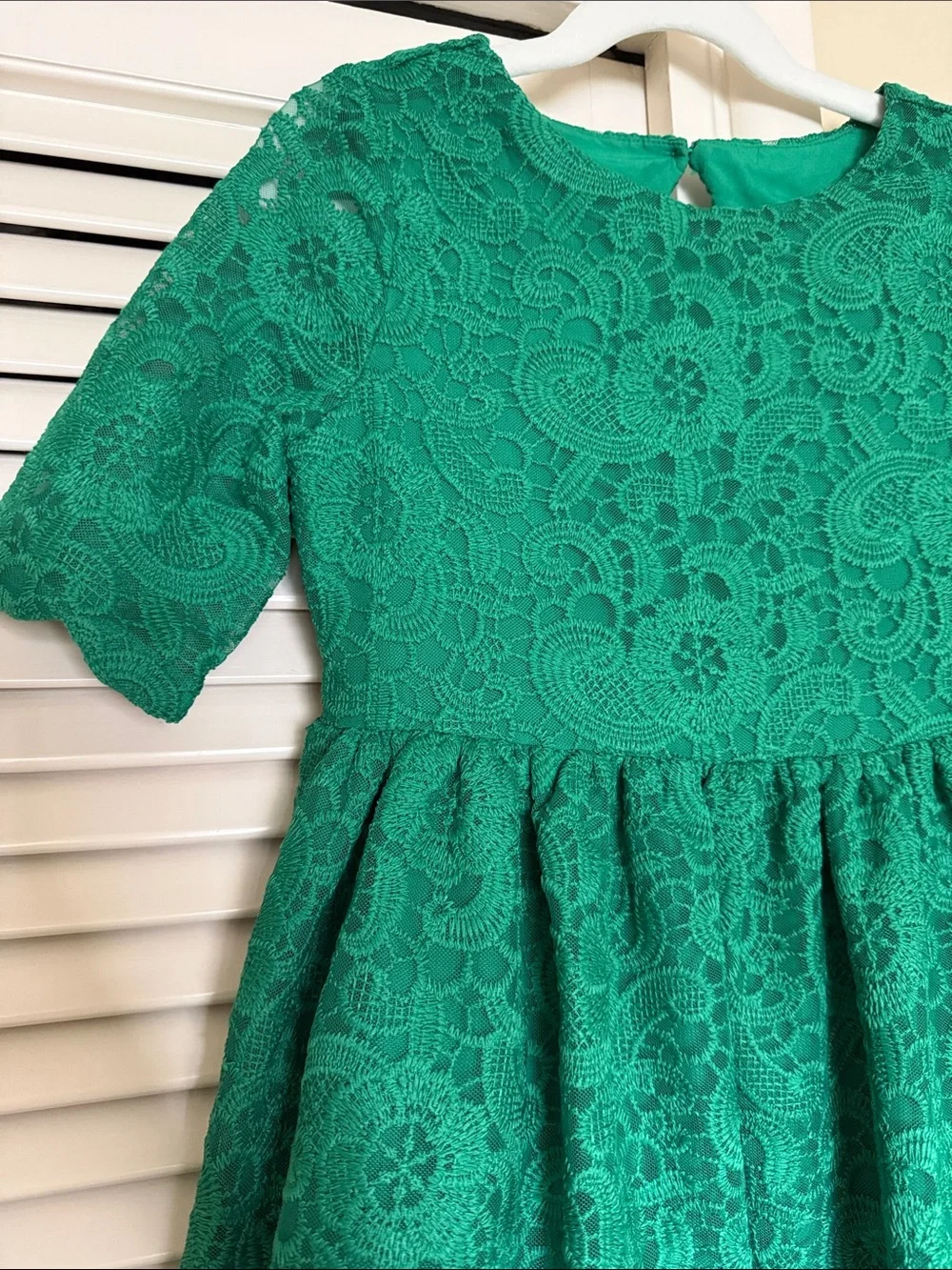 Janie and Jack Green Lace Party Dress for Girls